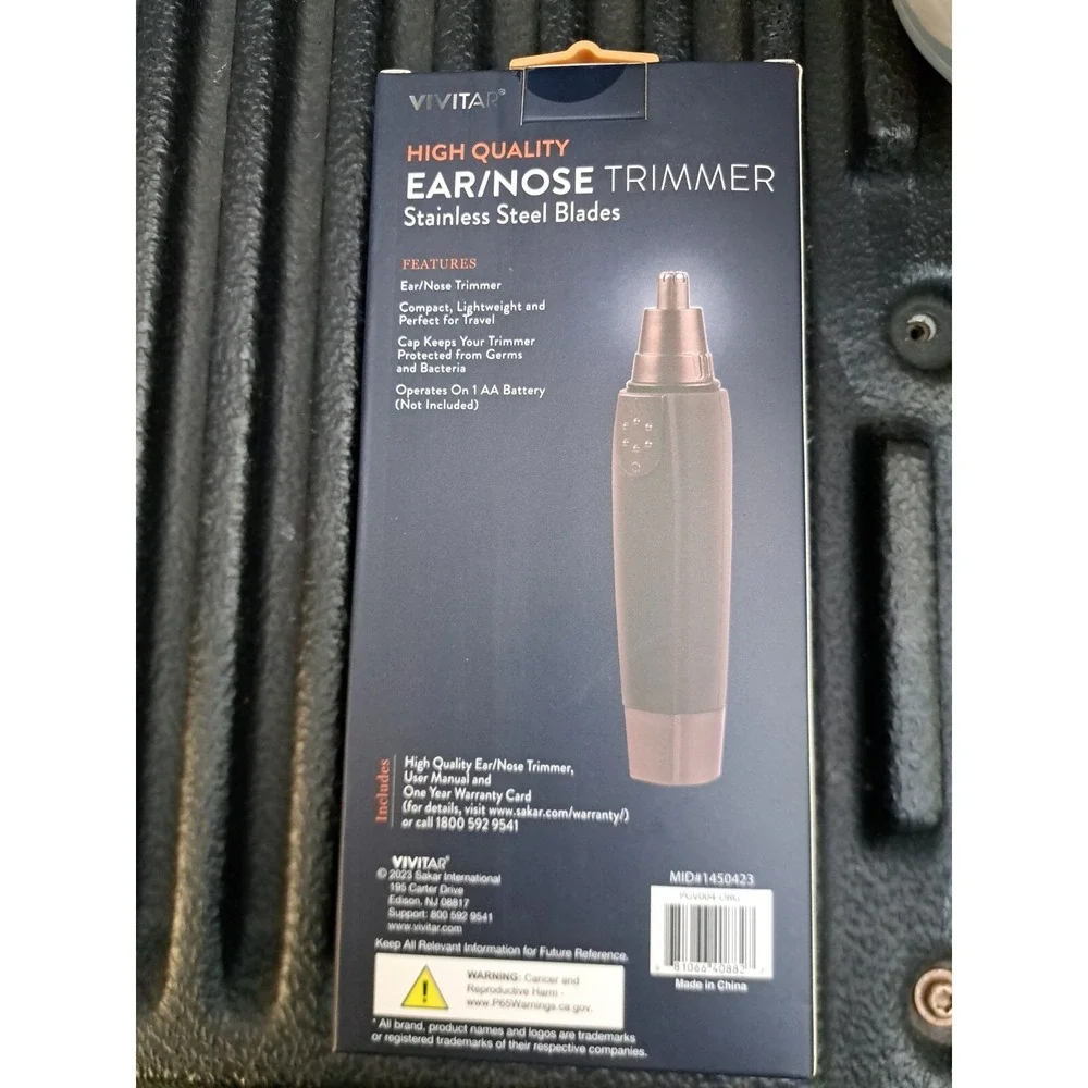 Ear‎ Nose Trimmer Stainless Steel Black Vivitar Brand New